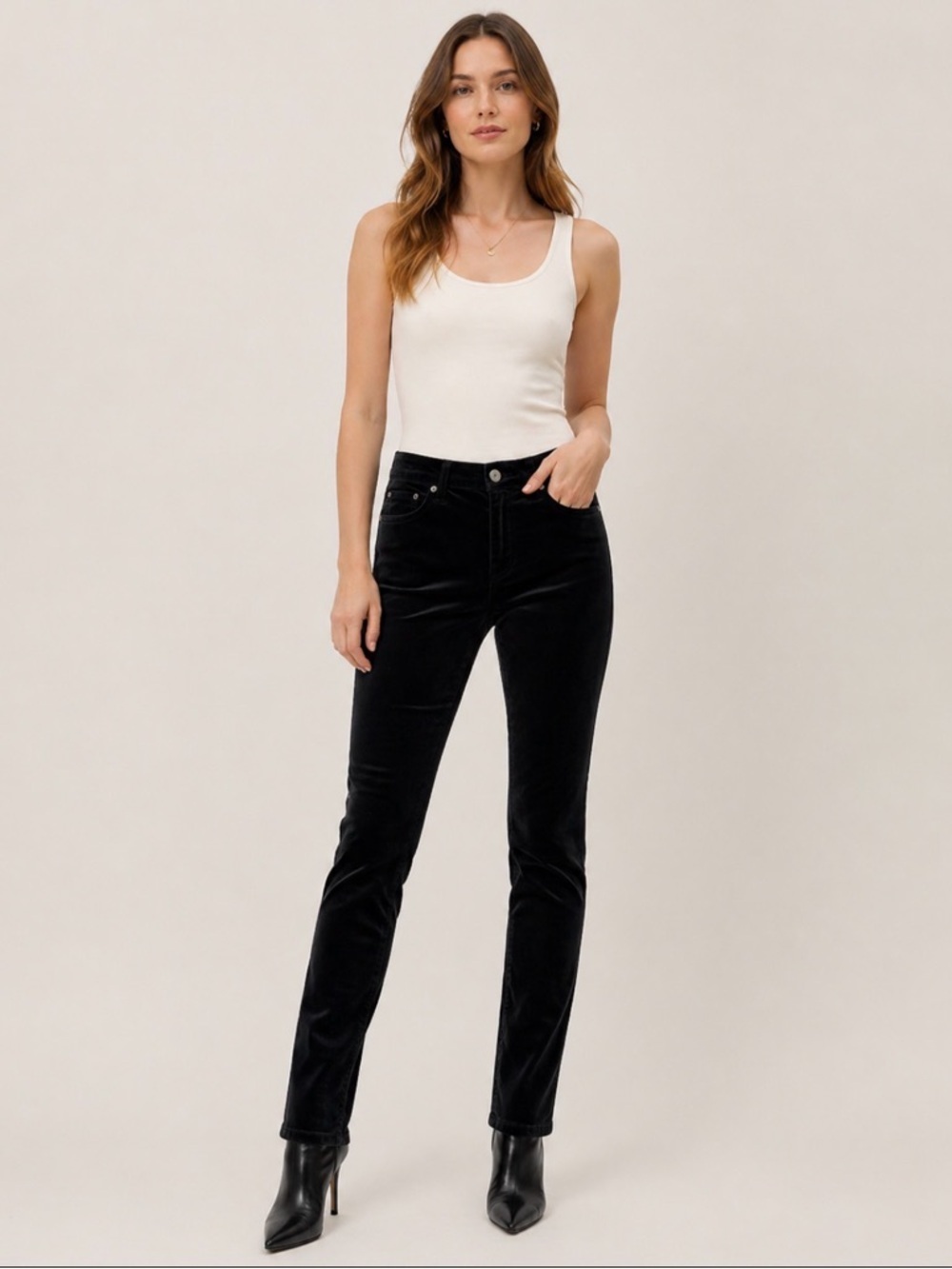 Veronica Beard Kate Skinny Velvet Pant in Black Sz 27